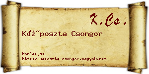 Káposzta Csongor névjegykártya