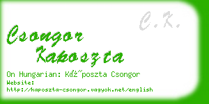 csongor kaposzta business card